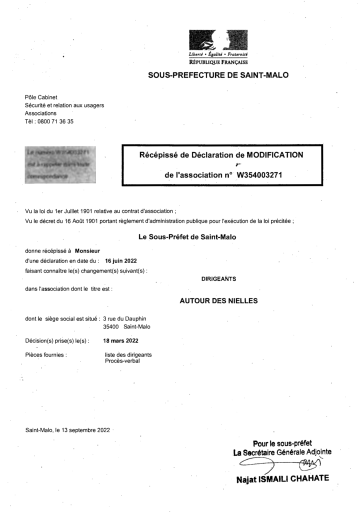 Déclaration Sous-préfecture Saint-Malo